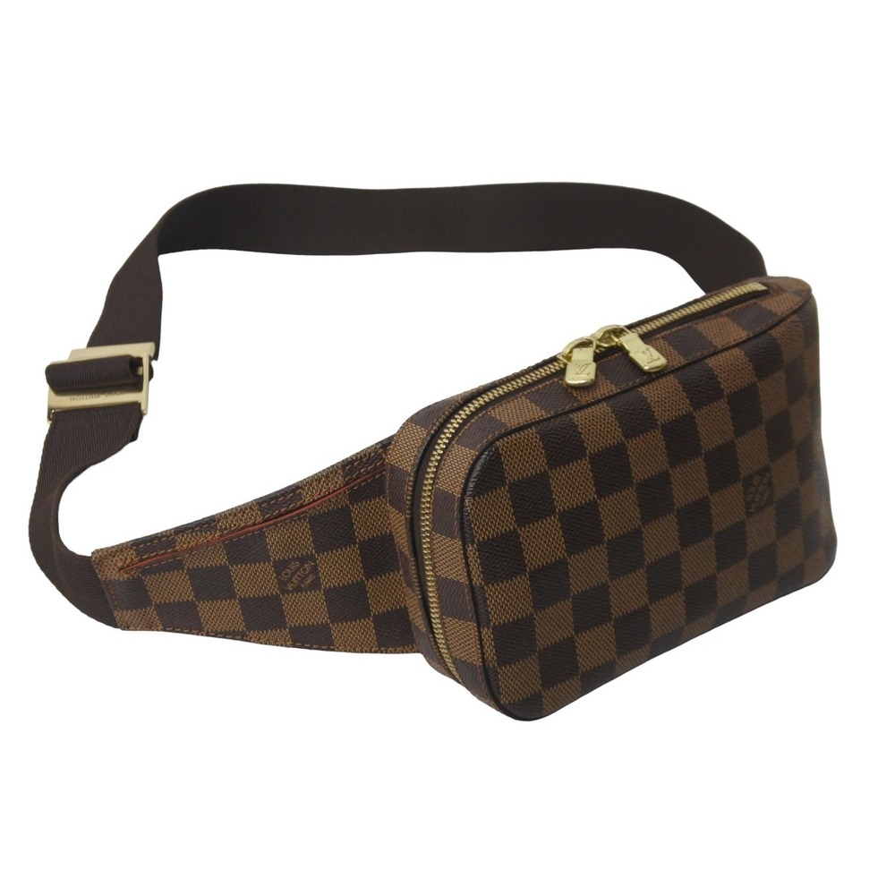 LOUIS VUITTON Damier Ebene Brown Waist Bag Body Geronimos Brown Gold - Picture 2 of 8